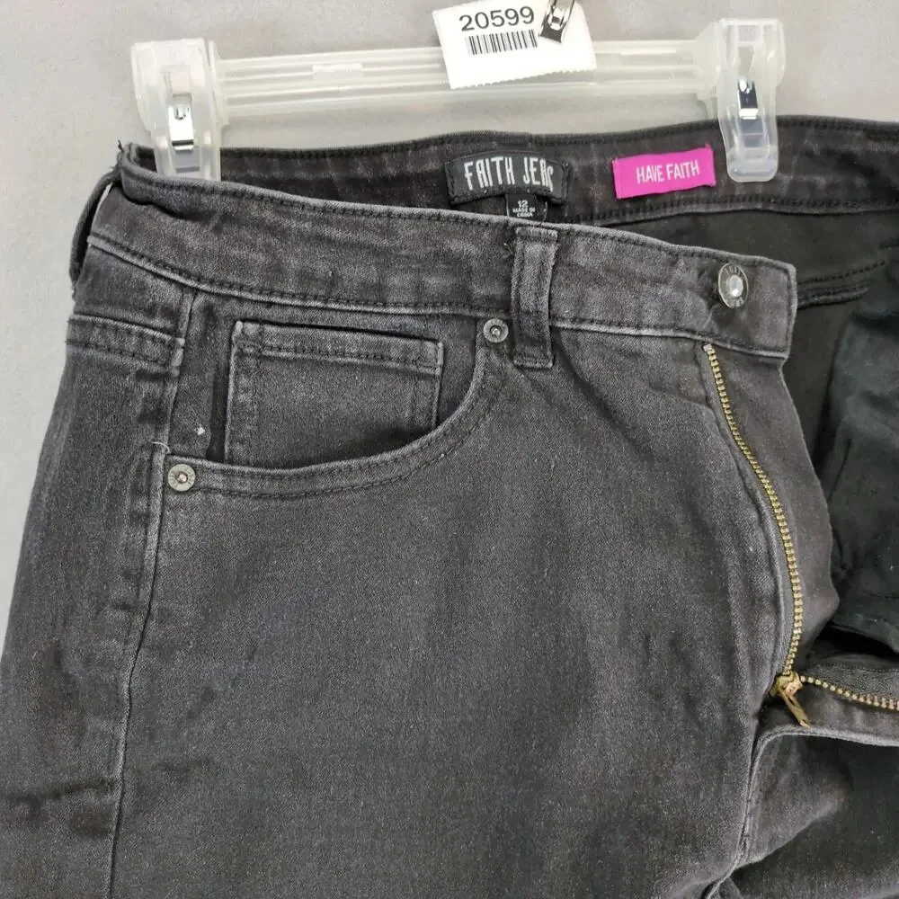 Faith Black Stretch Denim Jeans Women's 12 